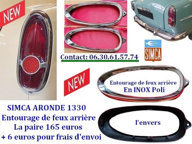Simca Aronde cerclage neuf de feux arrière LesAnciennes.com