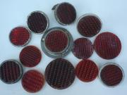 image_1-Lot de 13 Catadioptres Ronds Verre Rouge Anciens