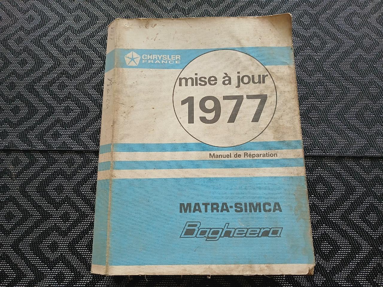 Manuel de réparation MATRA BAGHEERA 1977 LesAnciennes.com