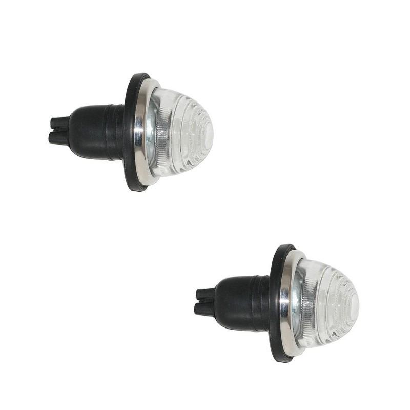 Jeu de 2 feux avant cristal avec cabochons verre LesAnciennes.com