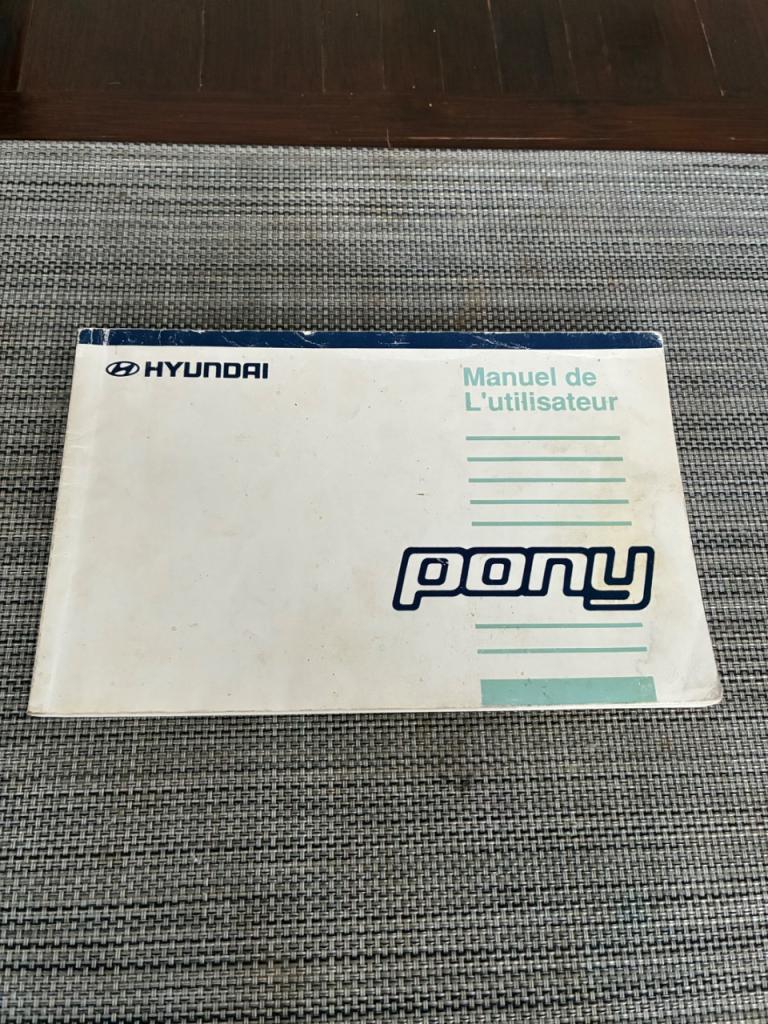 Notice mode d’emploi Hyundai pony 1993 LesAnciennes.com