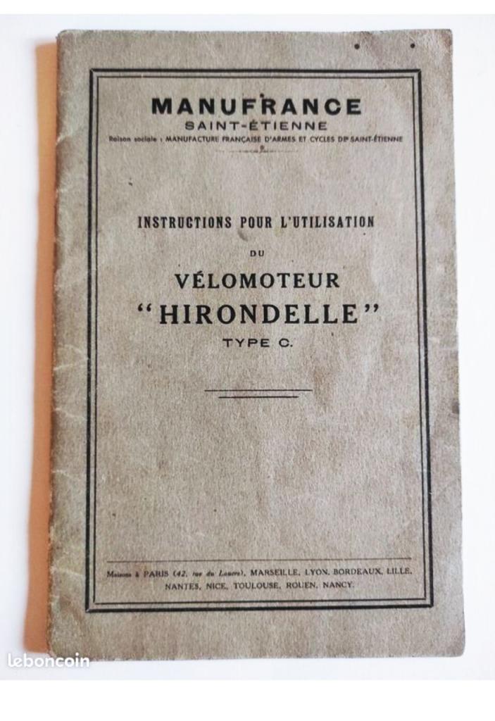 Manuel utilisateur + Boîte vitesse Hirondelle LesAnciennes.com