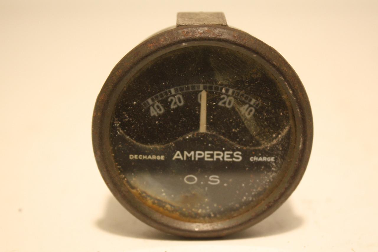 Ampèremètre OS O.S. Fond Noir cerclage Noir LesAnciennes.com