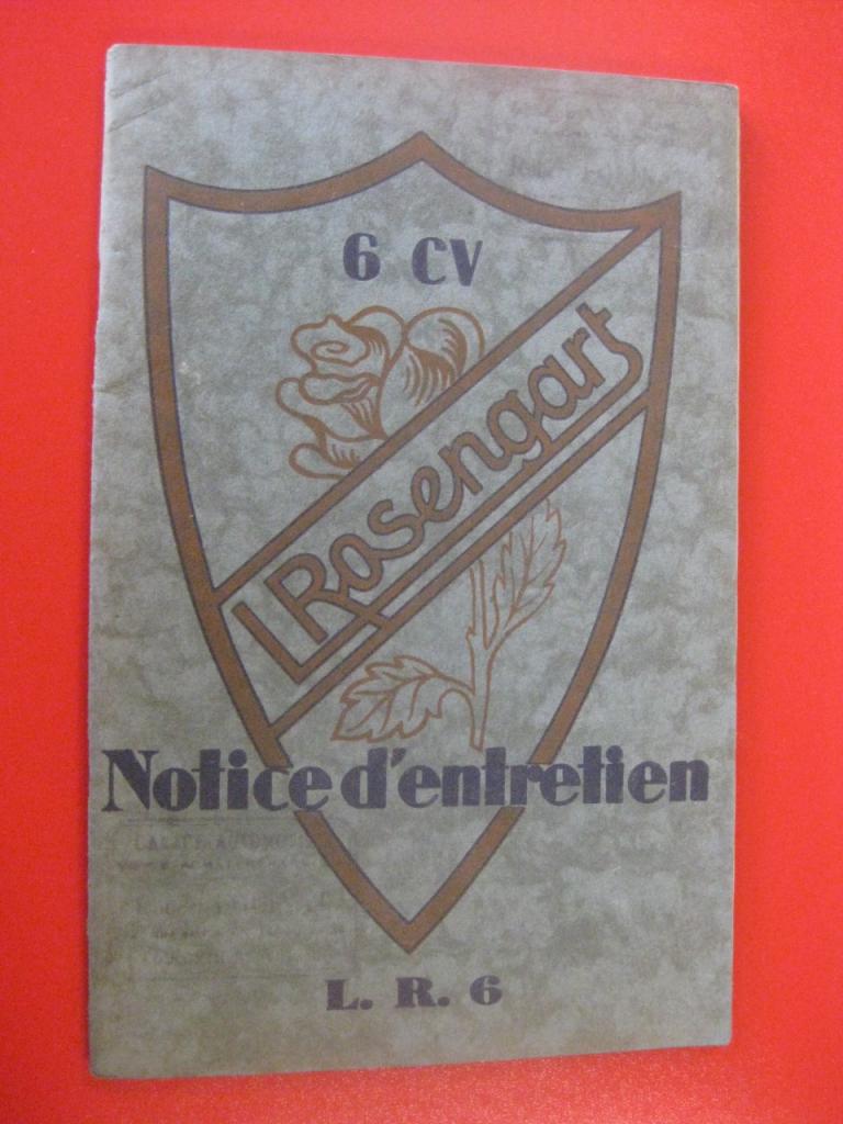 Rosengart 6 cv. LR6, notice d'entretien LesAnciennes.com