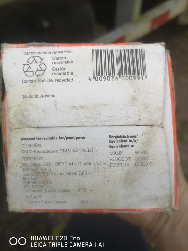 Pièces CITROEN XM V6 filtre a huile neuf LesAnciennes.com