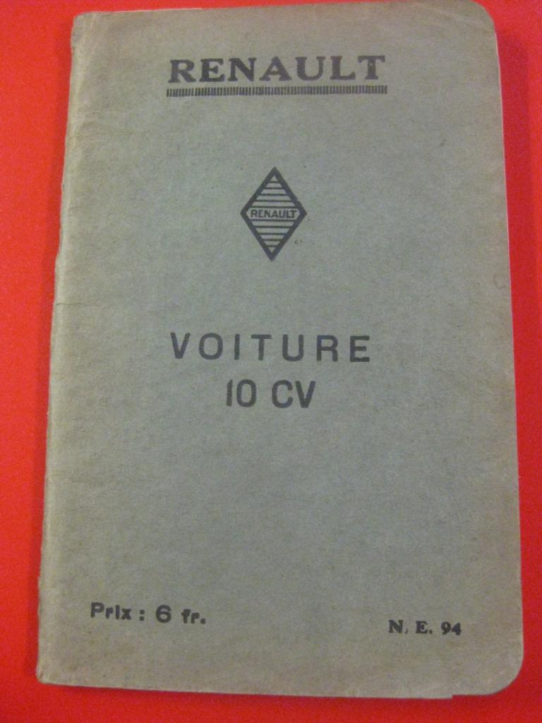 Notice d'entretien Renault 10 cv (KZ) 1926 LesAnciennes.com