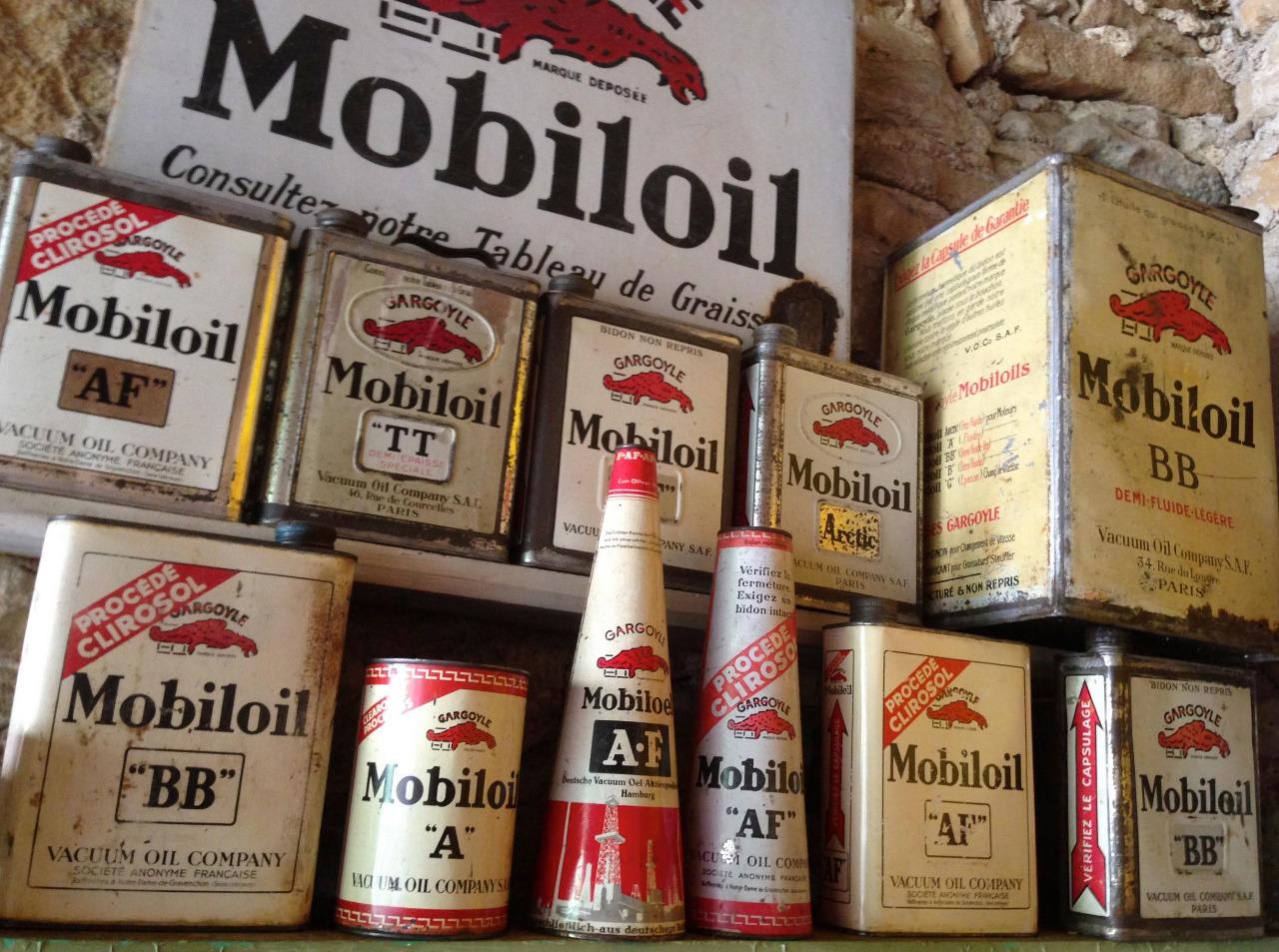 Recherche bidons huile plaques SHELL / MOBILOIL LesAnciennes.com