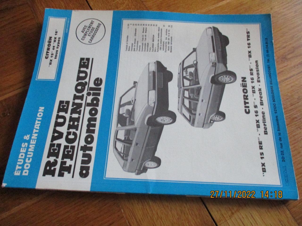 Revue technique Cit B X 15 et bx 16 LesAnciennes.com