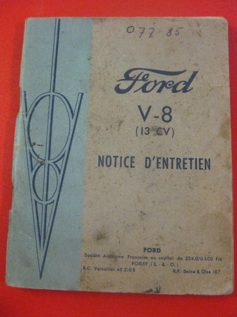 Notice d'entretien Ford V8 13 cv. LesAnciennes.com