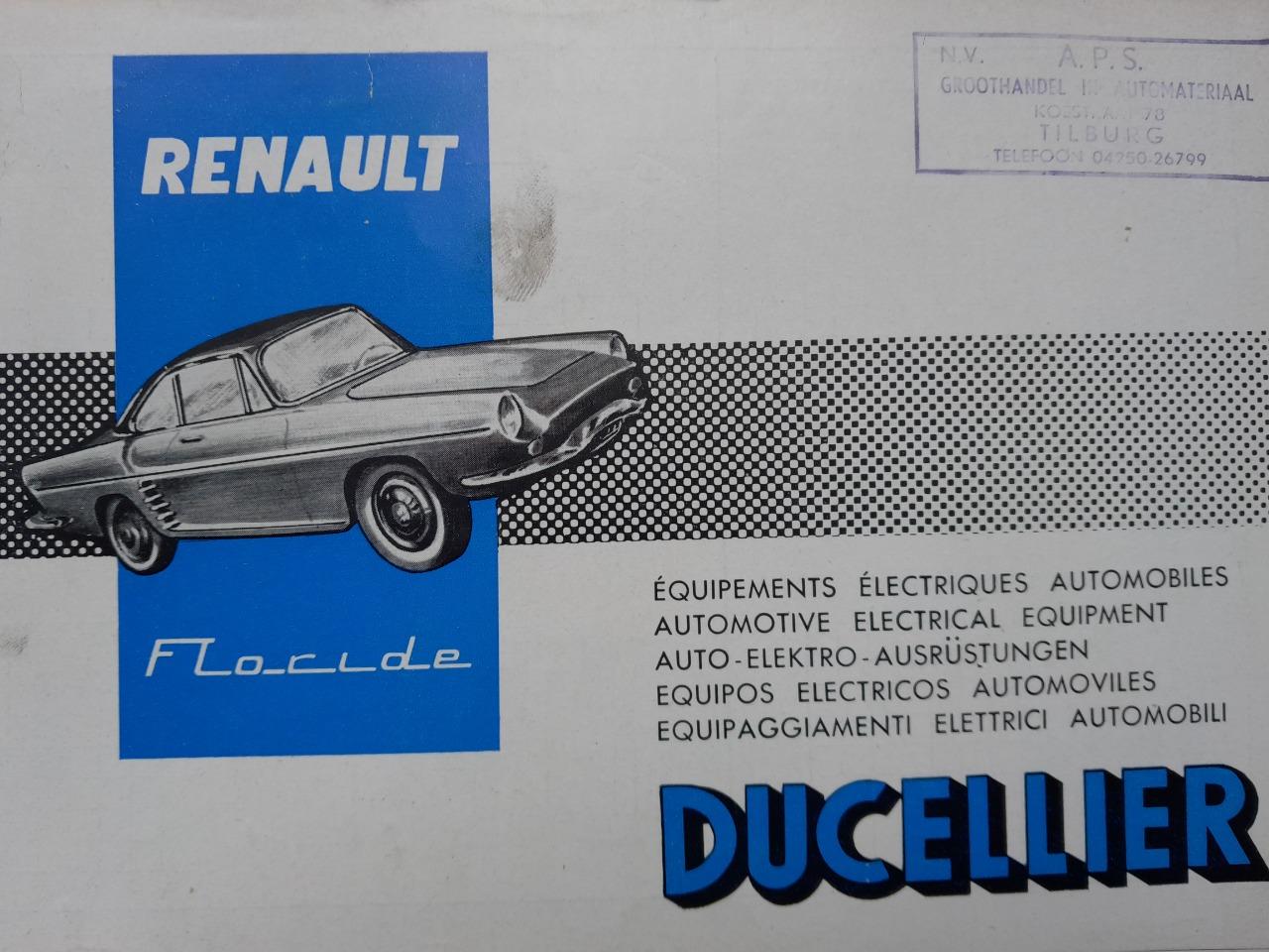 Renault Floride catalogue Ducellier LesAnciennes.com