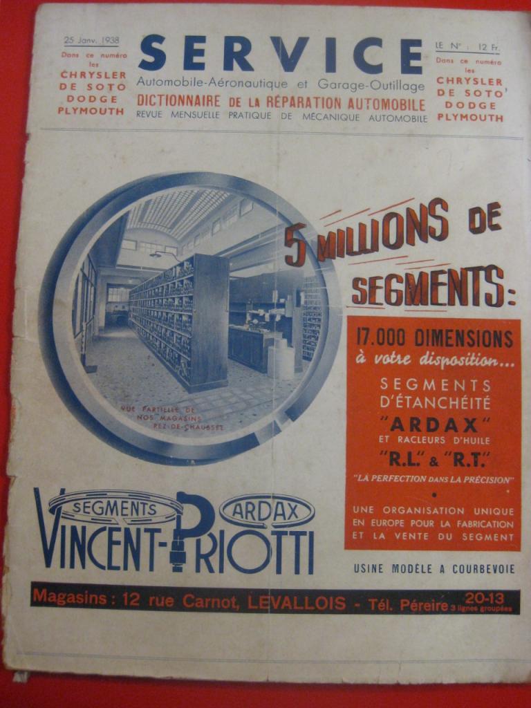 Service de 1938: Chrysler, De Soto, Dodge, LesAnciennes.com