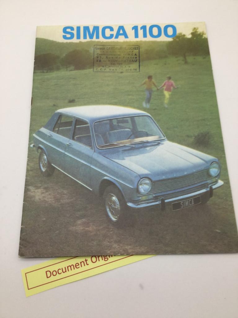 Plaquette publicitaire Simca 1100 LesAnciennes.com