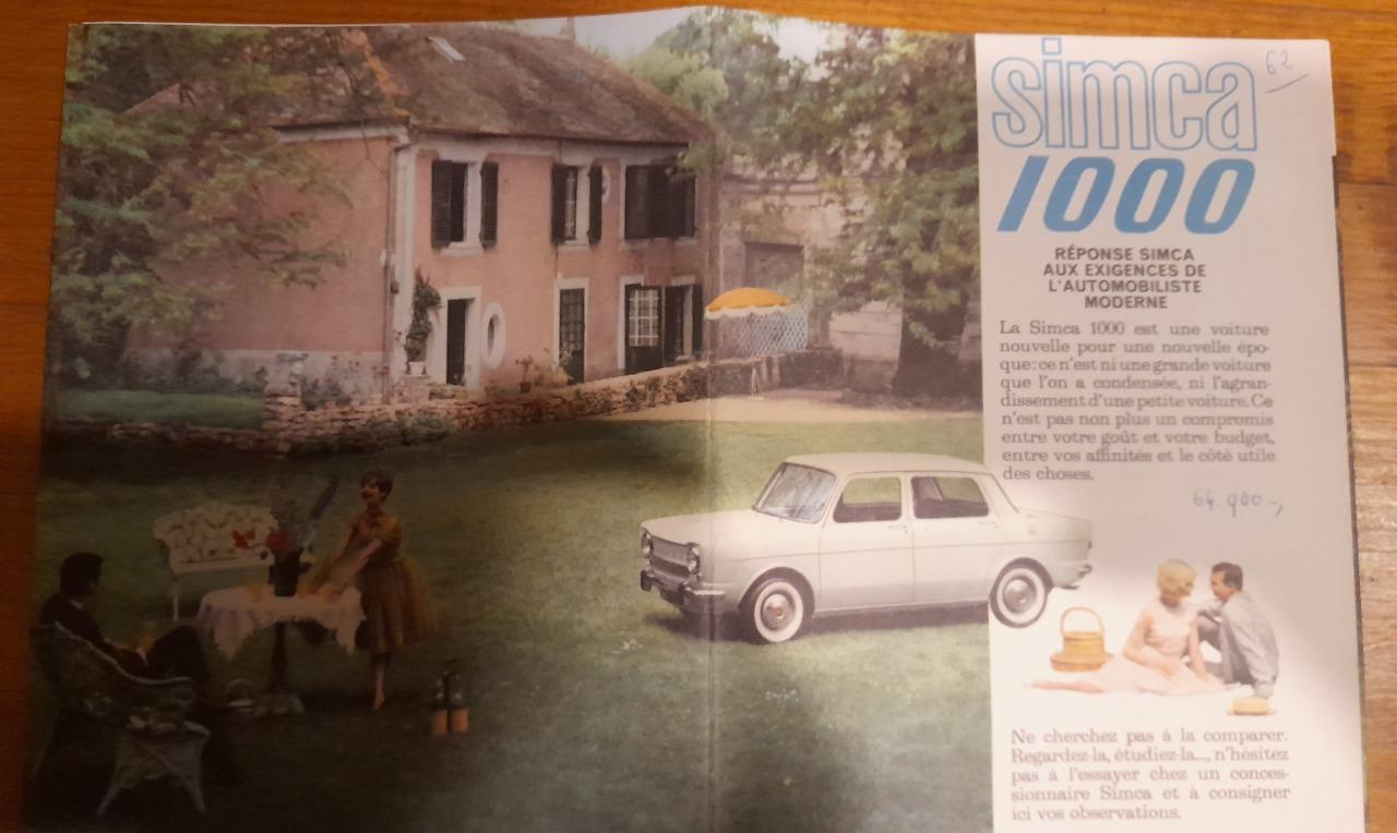 Simca 1000 dépliant commercial LesAnciennes.com