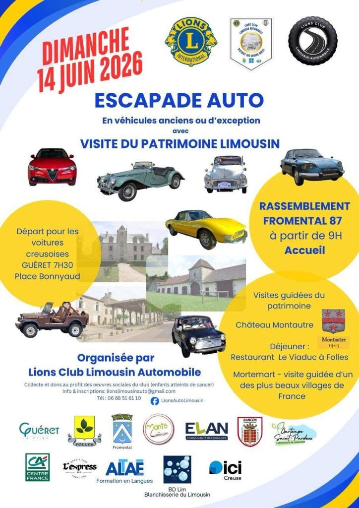 ESCAPADE AUTOMOBILE VISITE DU PATRIMOINE LIMOUSIN LesAnciennes.com