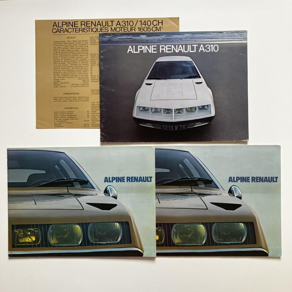 3x Brochures ALPINE-RENAULT A310 (4 cyl.) LesAnciennes.com