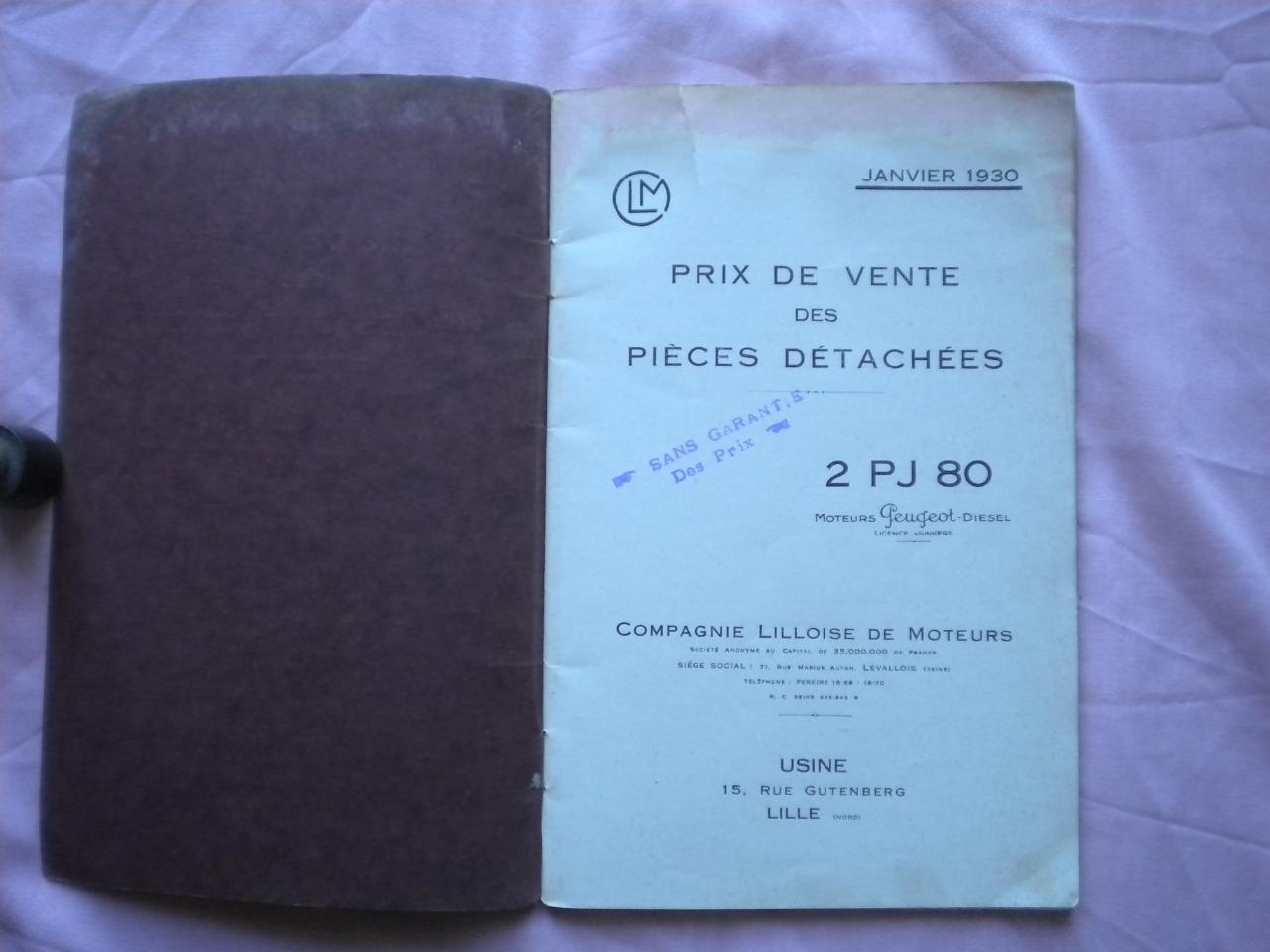 Peugeot moteur Diesel 2 PJ 80 - janvier 1930 LesAnciennes.com