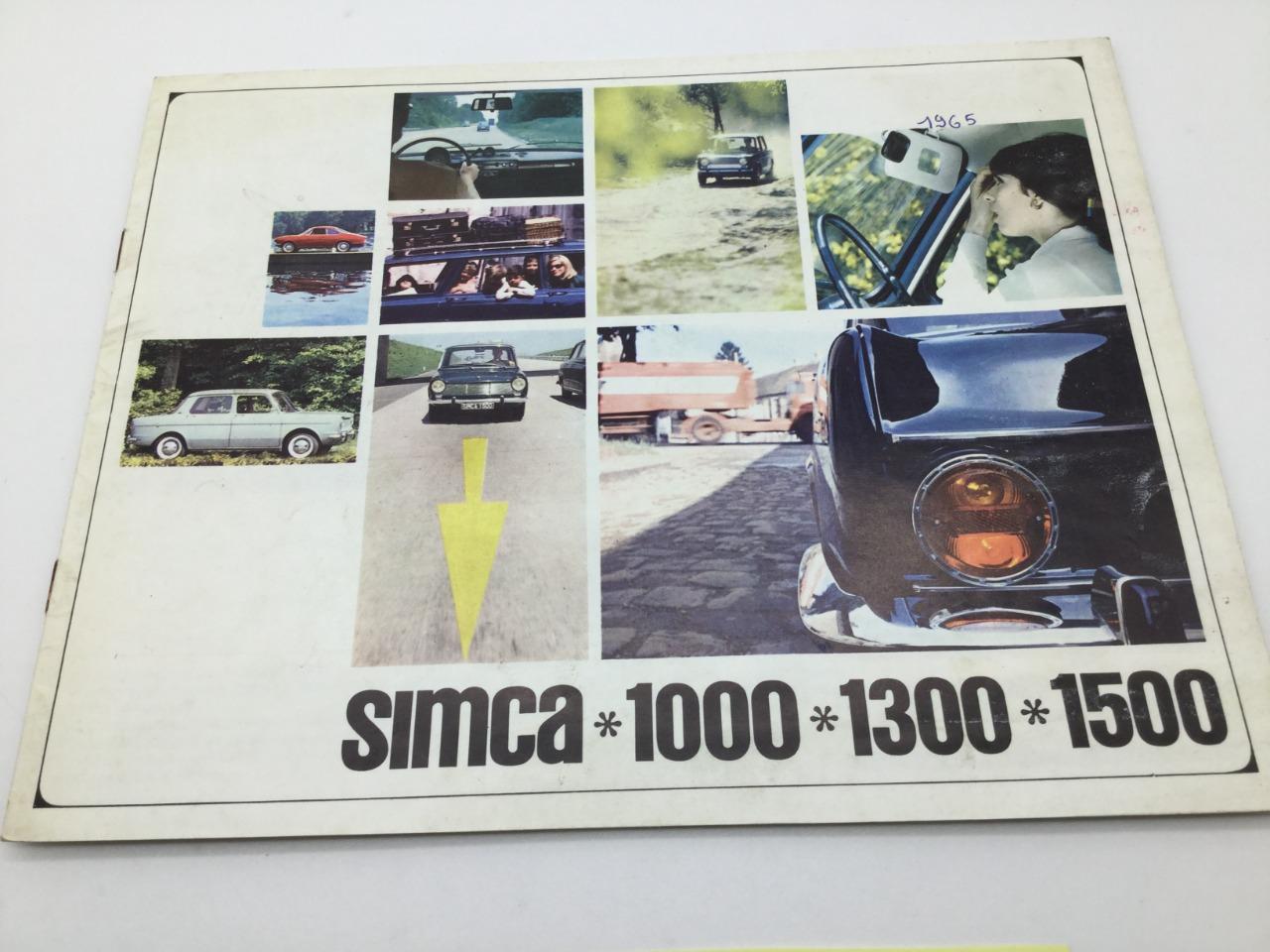 Plaquette publicitaire Simca 1000 1300 1500 LesAnciennes.com