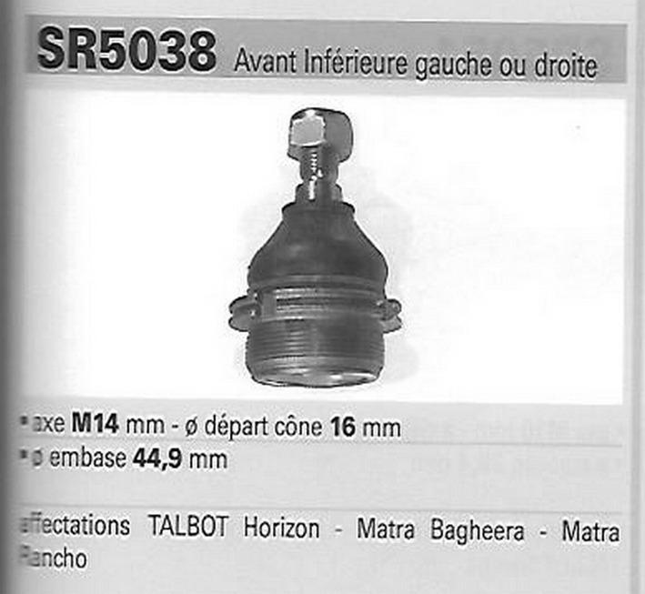 Rotule suspension TALBOT, Simca, matra LesAnciennes.com
