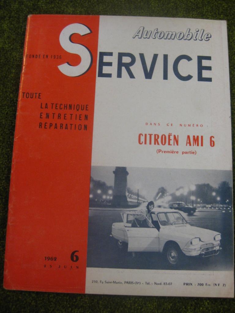 Citroën Ami 6. Service N° 6 de 1962 LesAnciennes.com