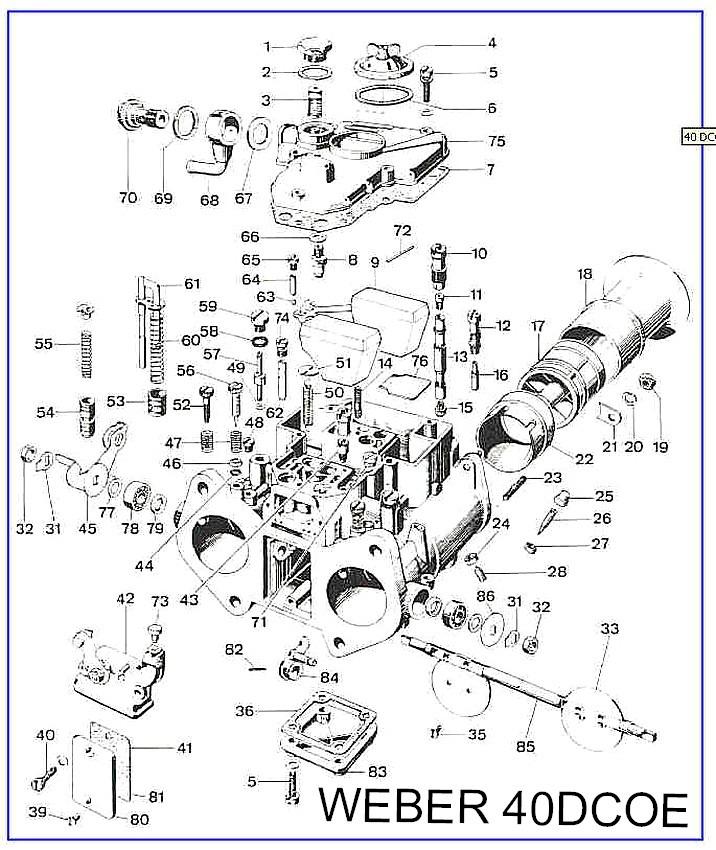 Pièces carburateurs double-corps WEBER 40 DCOE LesAnciennes.com