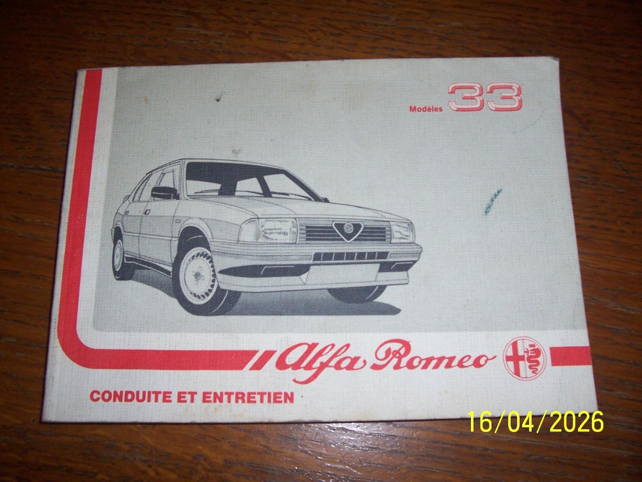 Livret alfa romeo 33 LesAnciennes.com