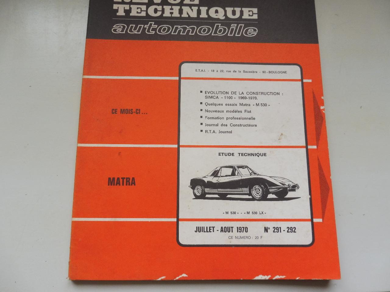 Revue technique Matra 530 LesAnciennes.com