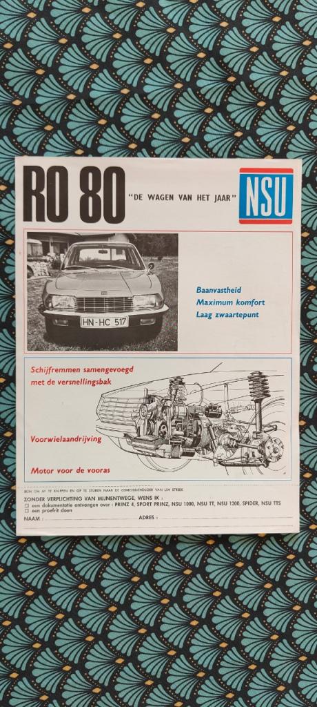 Feuille publicitaire NSU RO 80 LesAnciennes.com