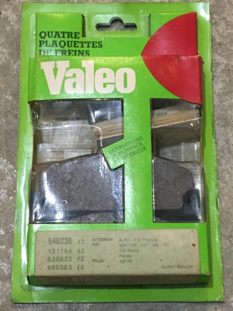 Plaquettes de frein Valéo Fiat & Autobianchi LesAnciennes.com