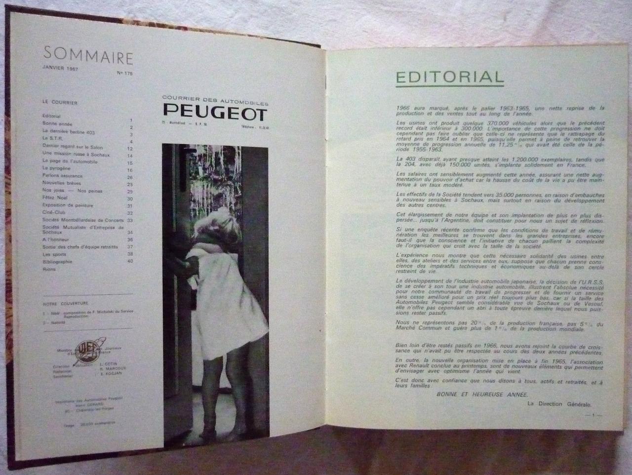 Courrier des Automobiles Peugeot, 1967 LesAnciennes.com