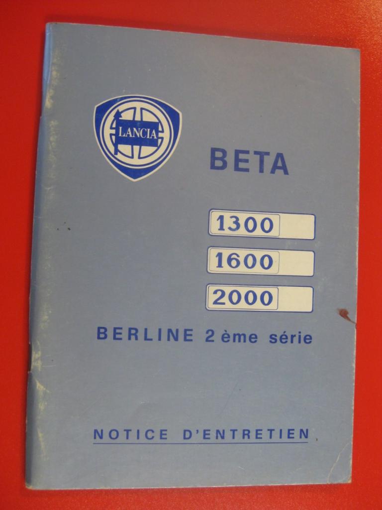 Lancia Beta, notice entretien français 1978 LesAnciennes.com