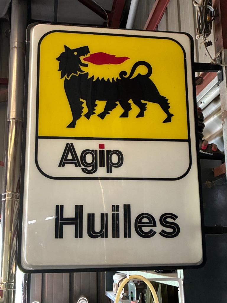 ENSEIGNE LUMINEUSE AGIP LesAnciennes.com