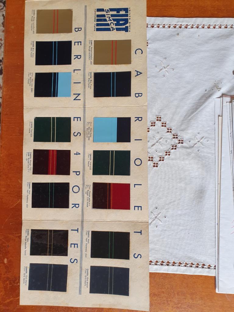 Très rare nuancier Simca Fiat 11cv LesAnciennes.com