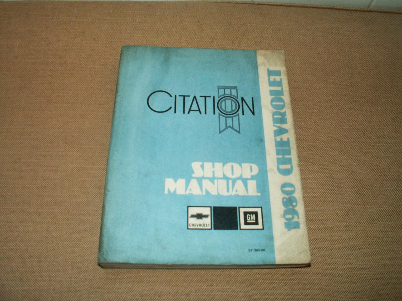 Chevrolet Citation 1980 manuel d'atelier LesAnciennes.com