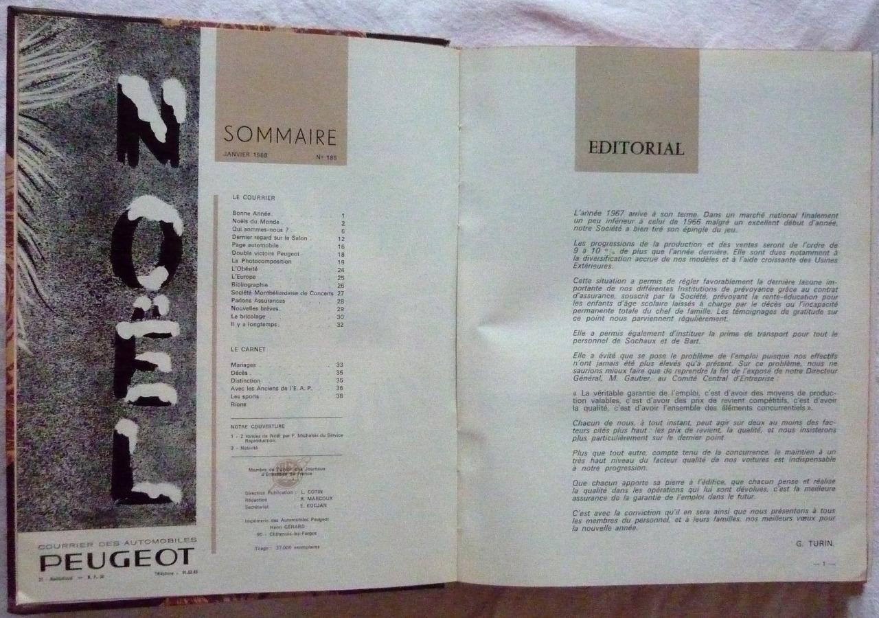 Courrier des Automobiles Peugeot, 1968 LesAnciennes.com