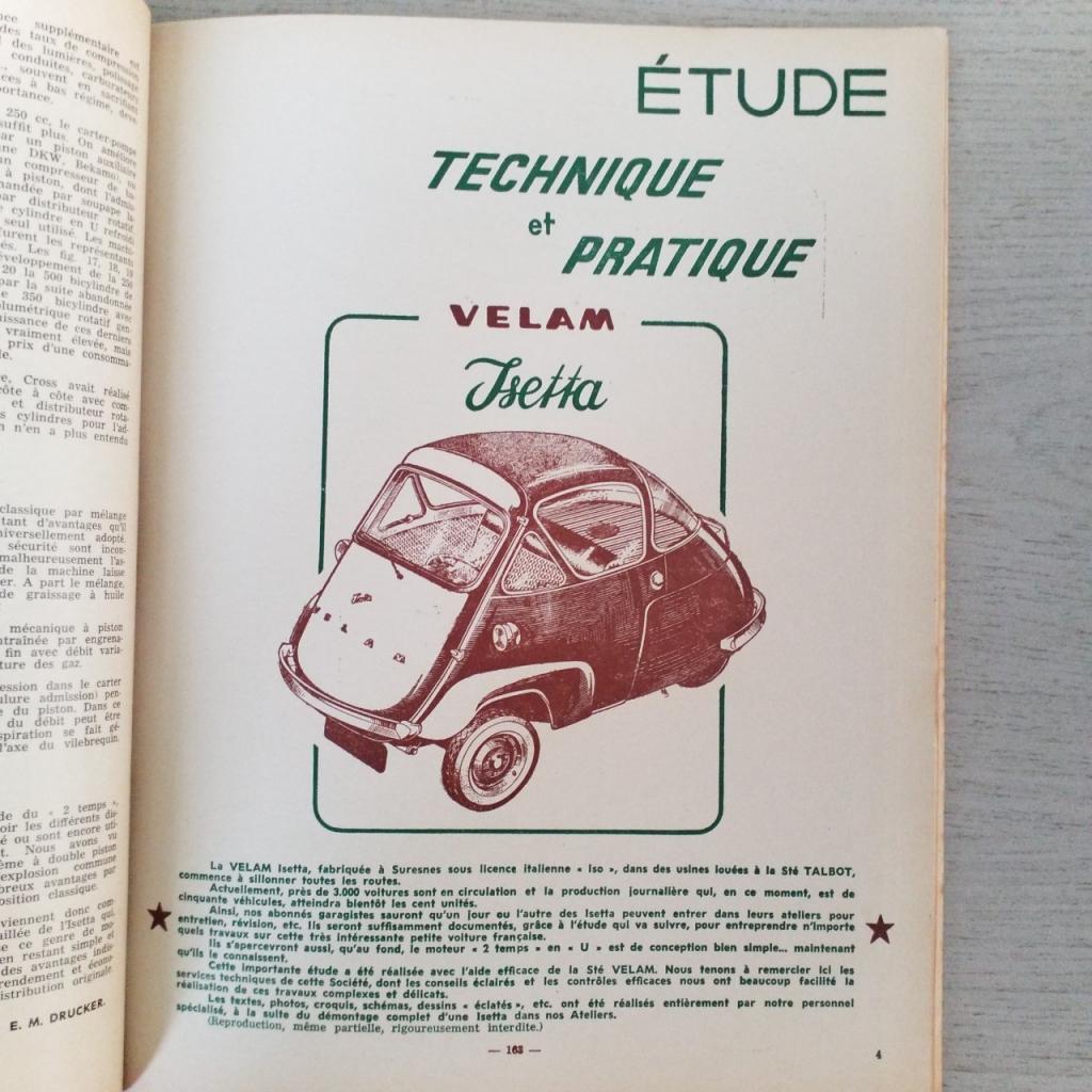Velam RTA Étude VELAM Isetta, Triomphe TR2 mars 56 à vendre