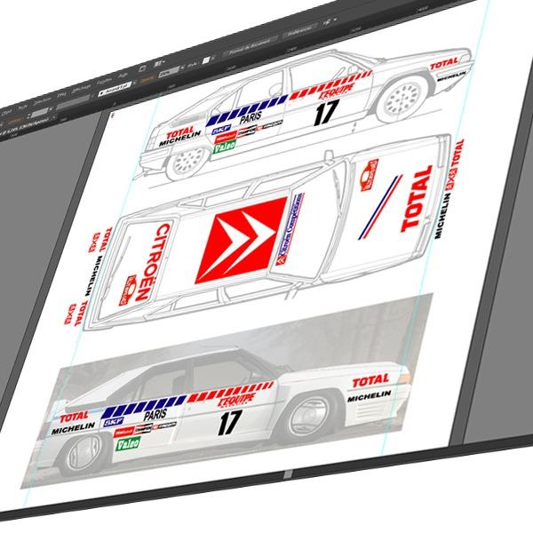 Citroen BX 4 TC Groupe B Stickers auto d'époque LesAnciennes.com