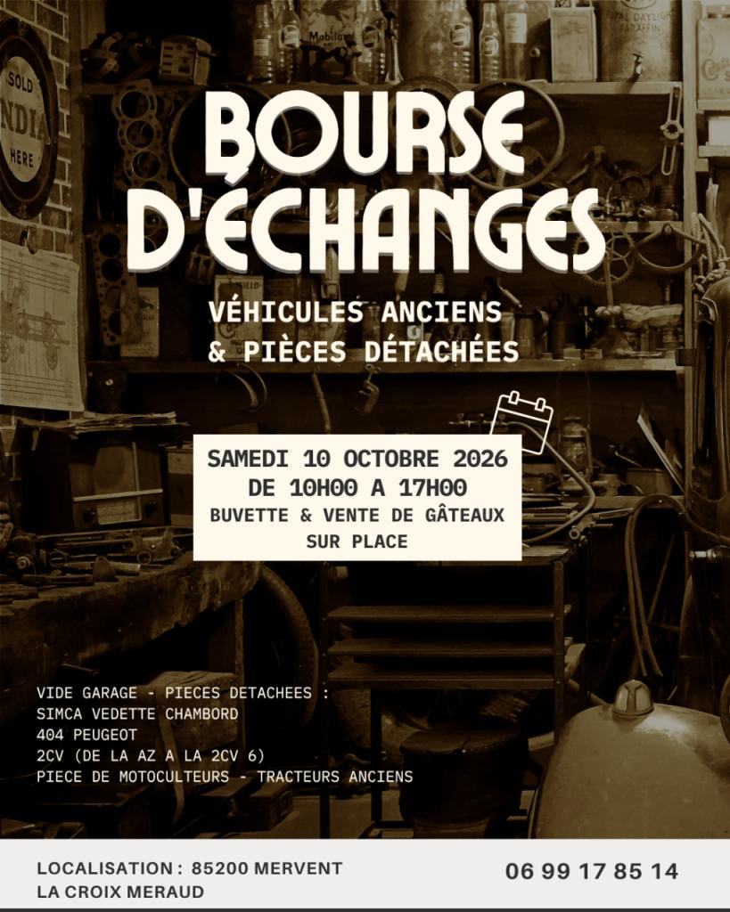 BOURSE D’ÉCHANGES – VIDE GARAGE : VÉHICULES ANCIENS & PIÈCES DÉTACHÉES LesAnciennes.com