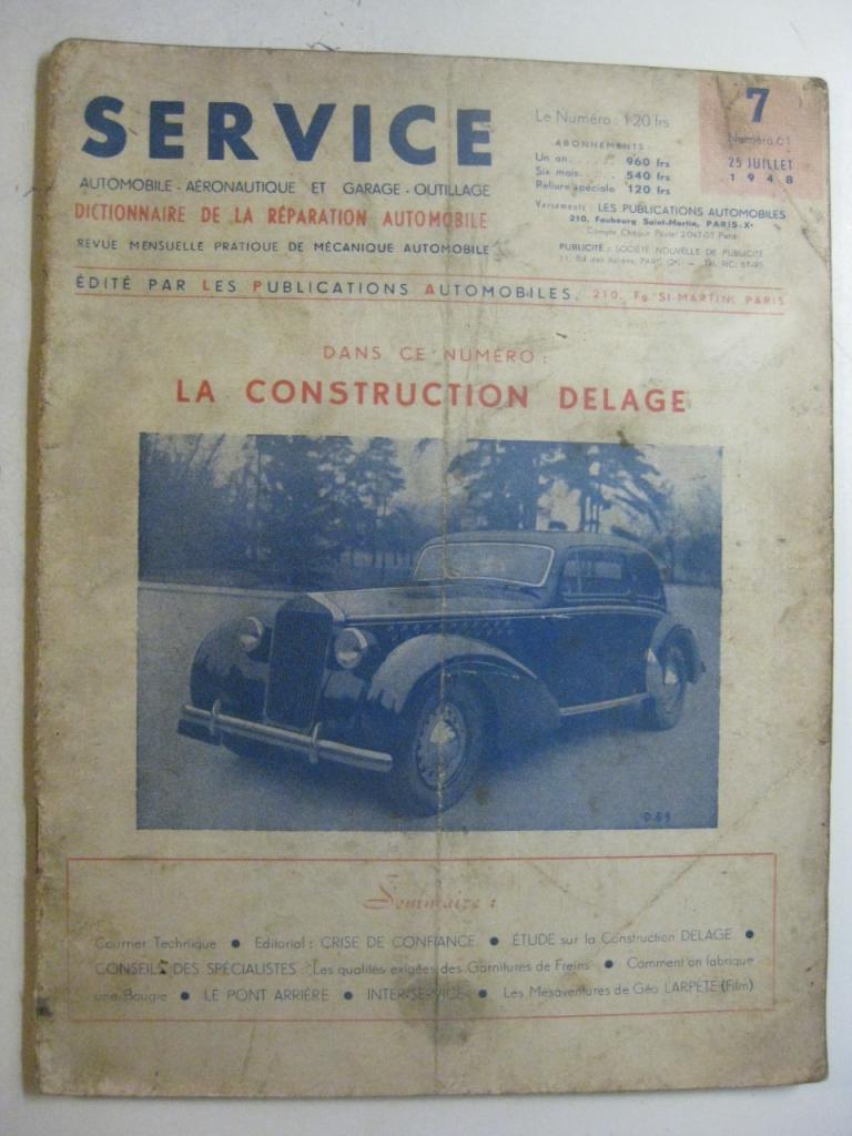 RTA - Service de 1948: La Construction Delage LesAnciennes.com