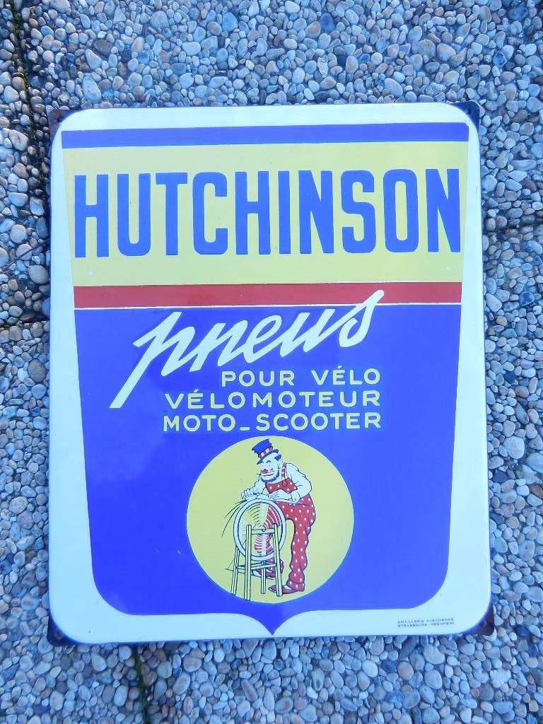 Plaque émaillée Hutchinson Pneus LesAnciennes.com