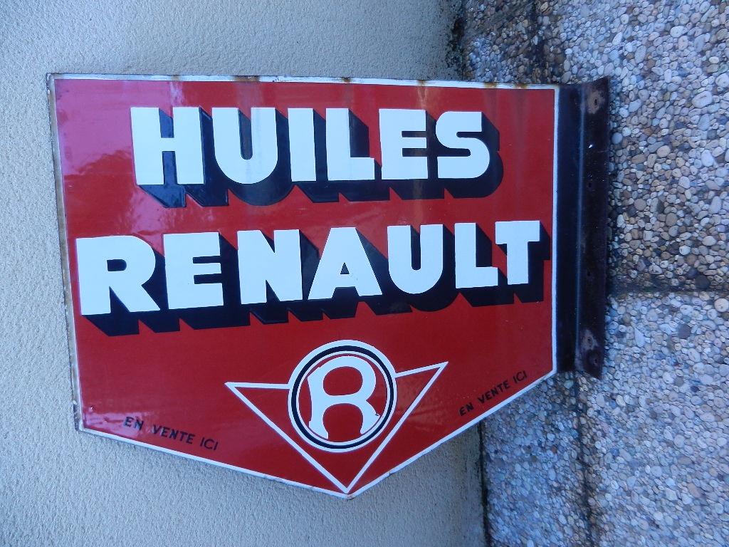 Plaque émaillée Huiles Renault LesAnciennes.com