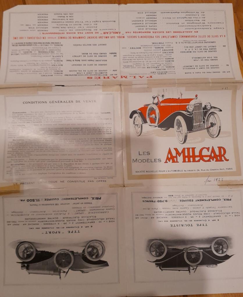 Amilcar catalogue les modèles 1922 LesAnciennes.com