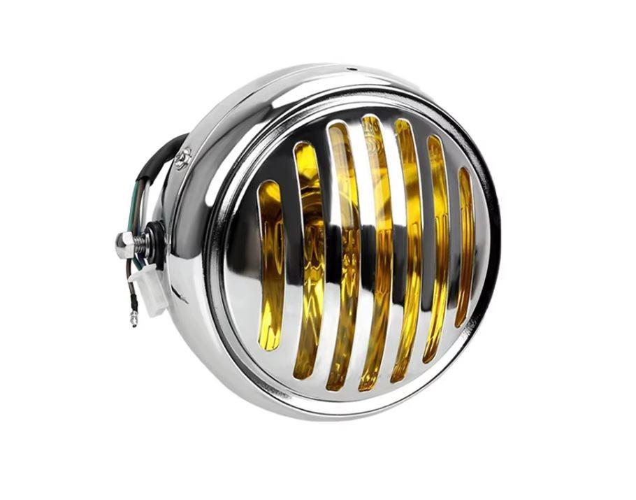 Phare chrome Café Racer Scrambler Custom LesAnciennes.com