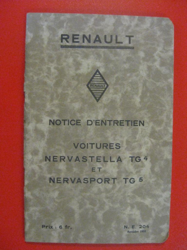 Livret entretien Renault Nerva Stella & Sport LesAnciennes.com