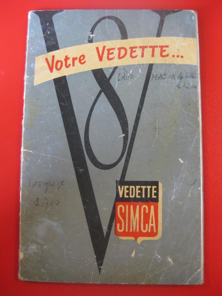 Vedette Simca V8 notice d'entretien LesAnciennes.com