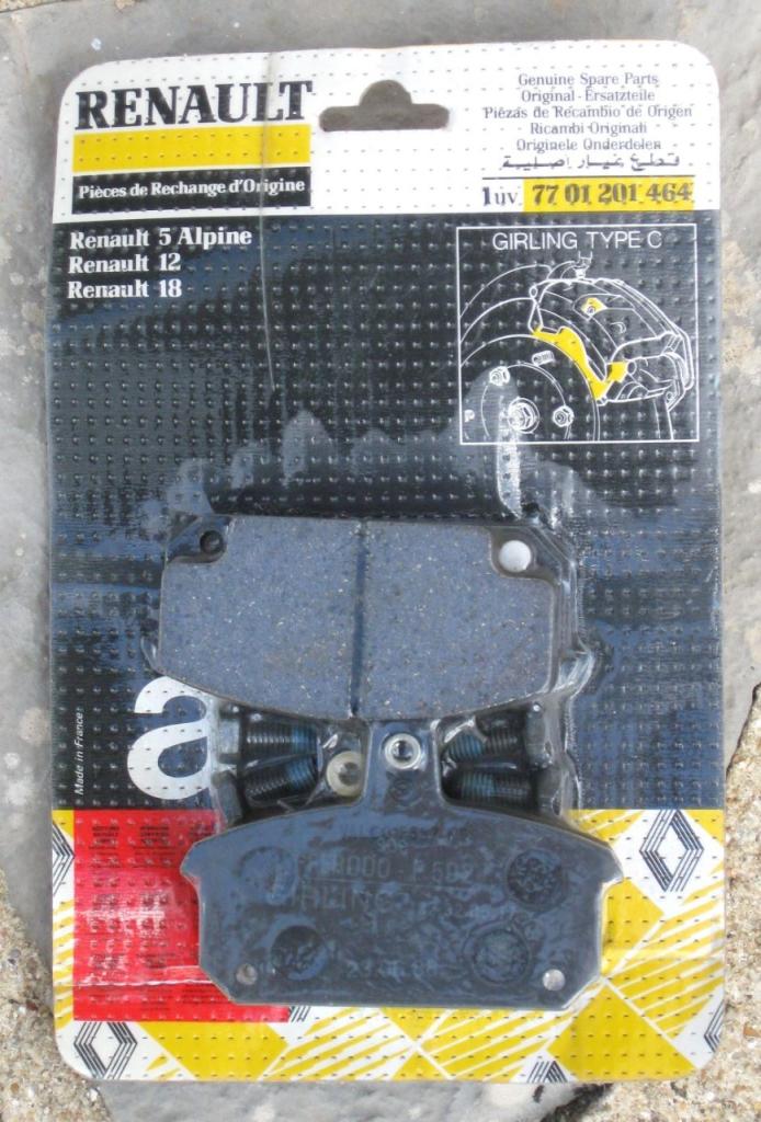 Plaquettes Freins AV RENAULT R5 Alpine, R12, R18 LesAnciennes.com