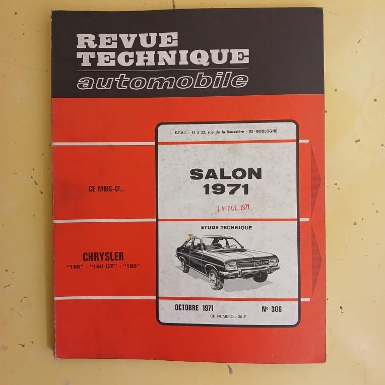 Revue technique automobile RTA Chrysler 160 LesAnciennes.com
