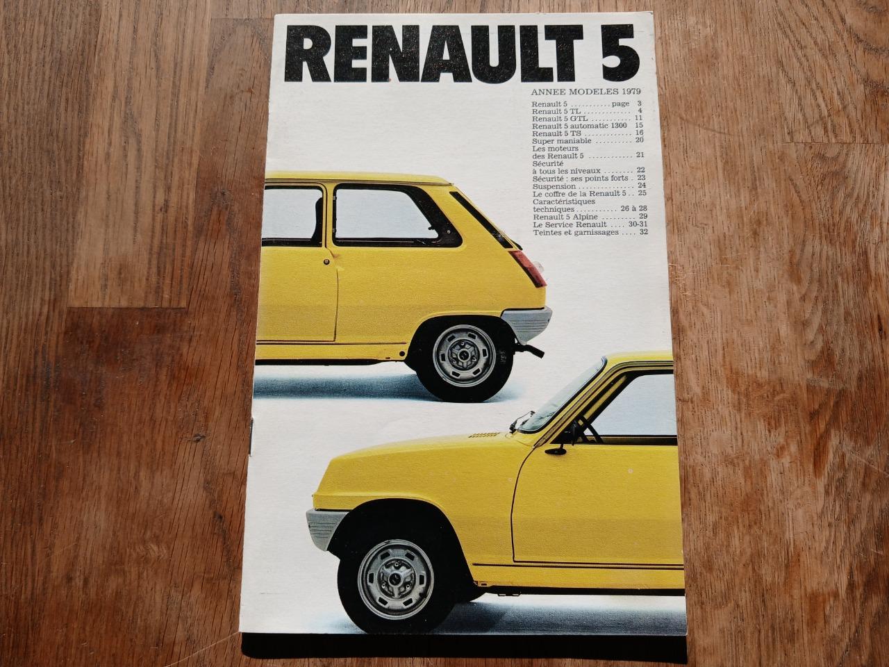 Catalogue gamme RENAULT 5 (R5) 1979 LesAnciennes.com