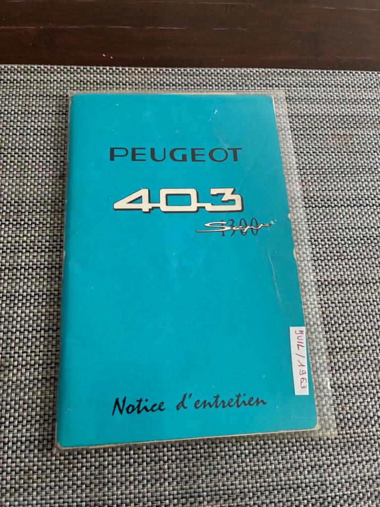 Notice mode d’emploi PEUGEOT 403 1300 sept LesAnciennes.com