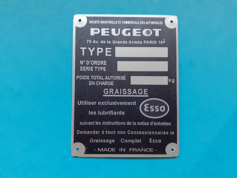 Plaque constructeur PEUGEOT 404 LesAnciennes.com