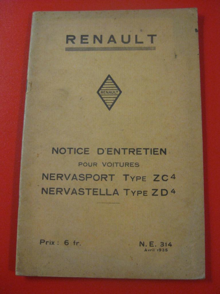 Notice entretien renault Nervasport & Nstella LesAnciennes.com
